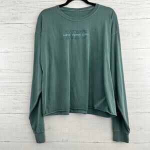 PS/LA NYC Green Long Sleeve Crew Neck Tee Size L
